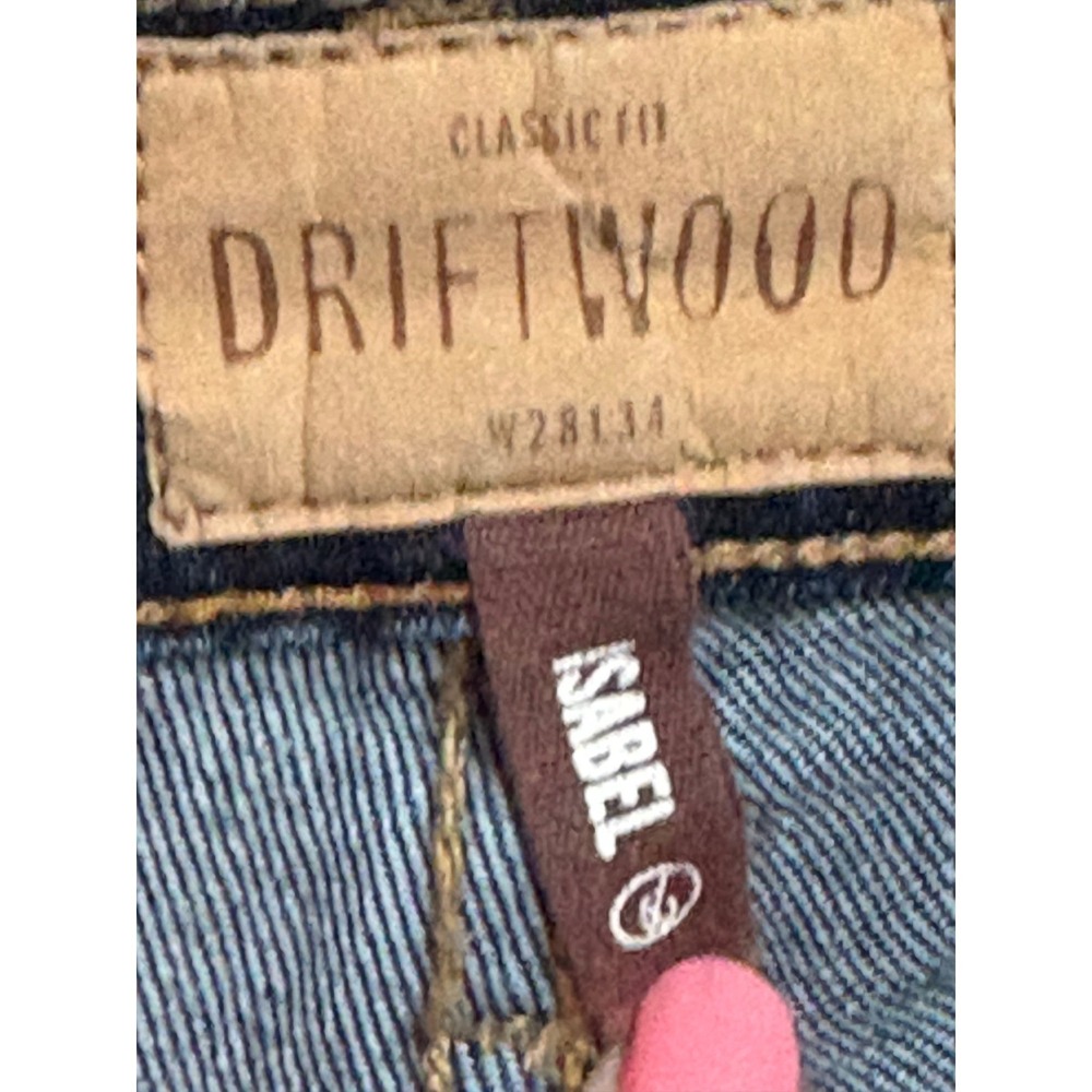 Driftwood Isabel Embroidered Flare Jeans Medium Wash Denim Floral Bird 28 - Picture 6 of 8